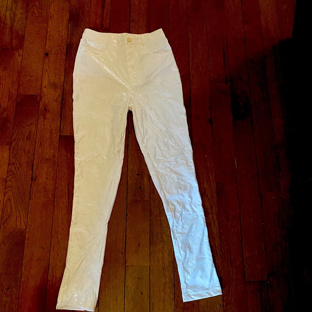 Patent White Pants